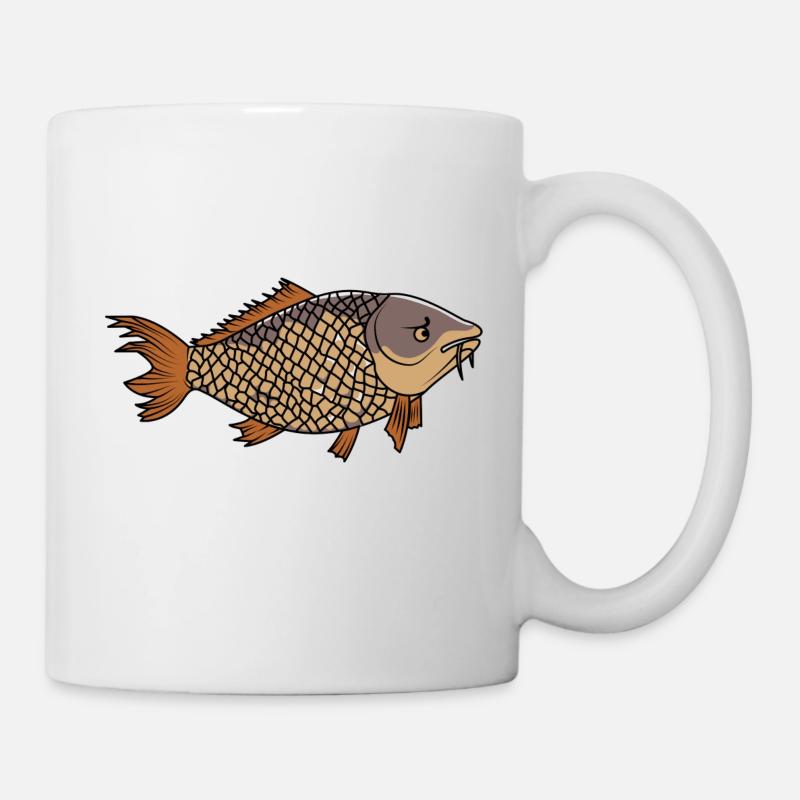 Grantiger Karpfen / Grumpy Carp - Tasse - Weiß