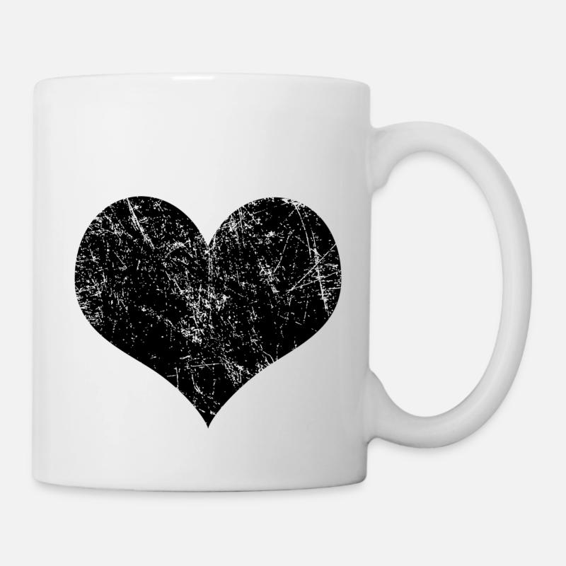 Schwarzes Herz - Tasse - Weiß