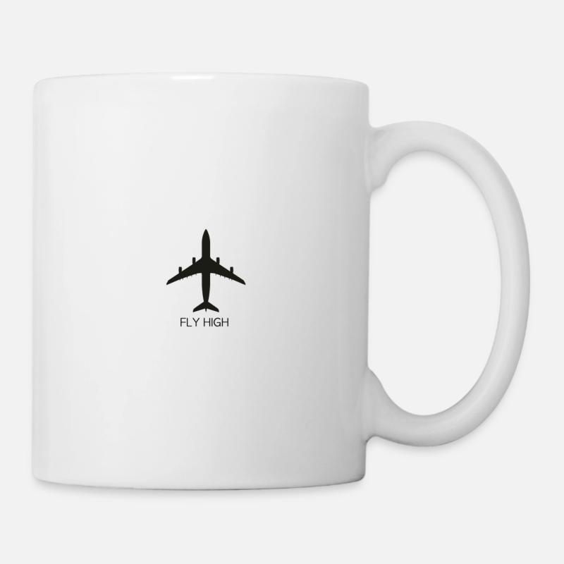 FlyHigh Plane Flugzeug Design - Tasse - Weiß