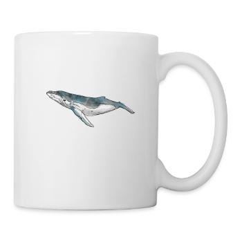 Aquarelle de baleine - Mug blanc - blanc - Droite