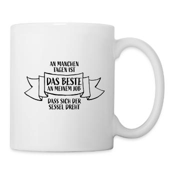 Das Beste an meinem Job - Home Office Humor - Tasse - Weiß - Rechts