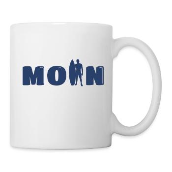 Moin mit Surfer - Tasse - Weiß - Rechts
