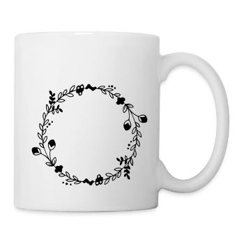 Kranz füllen Sie sich mit Text - Tasse - Weiß - Rechts