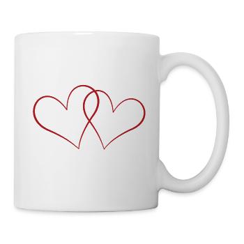 Herzen - Tasse - Weiß - Rechts