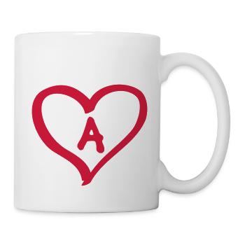 Comic Herz A Anfangsbuchstabe Name Namen Paare - Tasse - Weiß - Rechts