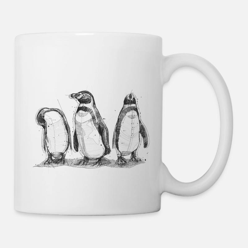 Pinguin Sketch - Tasse - Weiß