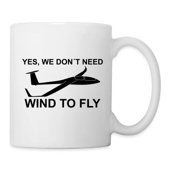 Wind Segelflieger Thermik Spruch gleiten Pilot - Tasse - Weiß - Rechts