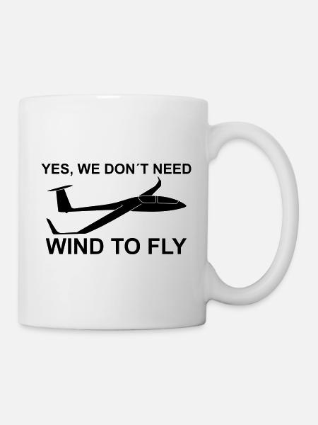 Wind Segelflieger Thermik Spruch gleiten Pilot - Tasse - Weiß