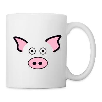 Schwein Gesicht - Tasse - Weiß - Rechts