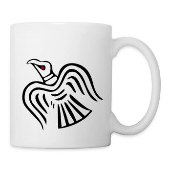 Rabe Odin Tyr Wotan nordisch Hugin Munin Viking - Tasse - Weiß - Rechts