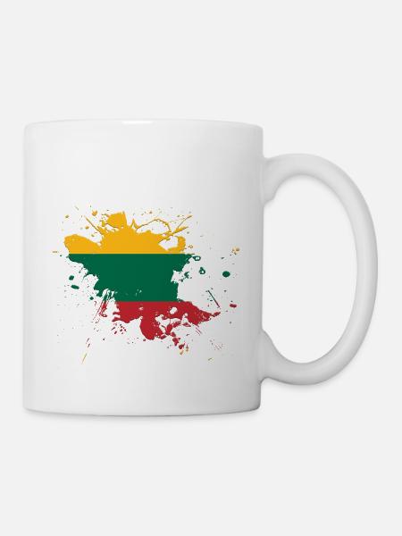Lithuania flag as a splash of color - Mug - white