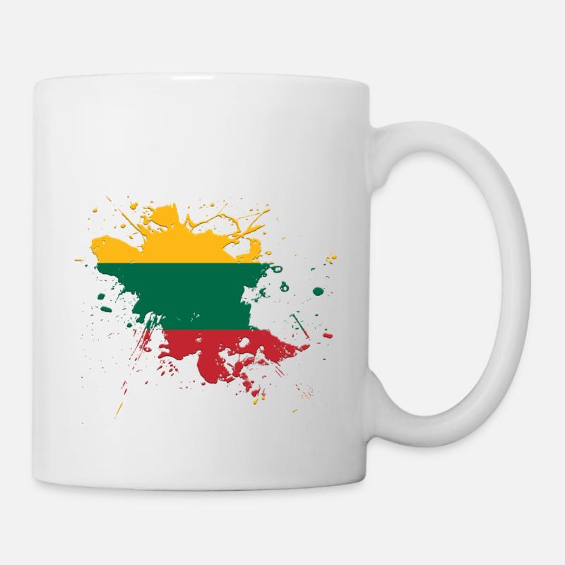 Lithuania flag as a splash of color - Mug - white