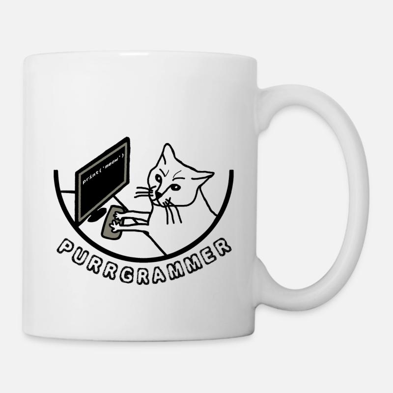 PURRGRAMMER Katze am Computer - Tasse - Weiß