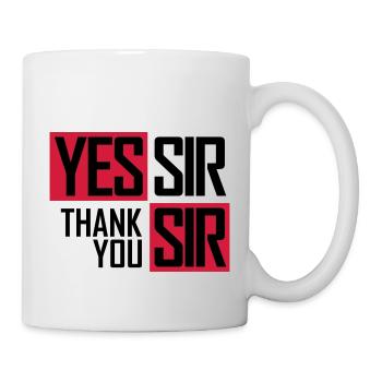 oui monsieur merci monsieur II commandement militaire militaire - Mug blanc - blanc - Droite
