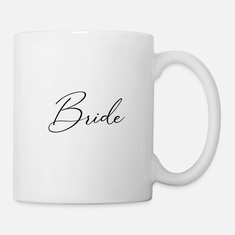 Bride - Geschwungene Aufschrift - Tasse - Weiß