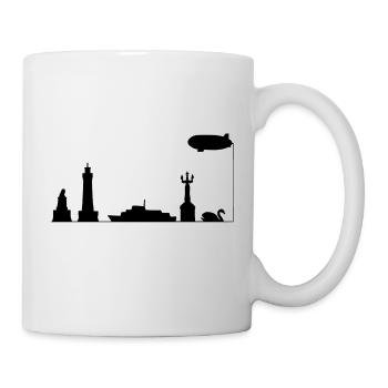 Bodensee | Silhouette filled |Schwarz - Tasse - Weiß - Rechts