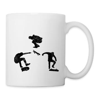 Skateboard tricks vintage - Mug - white - Right
