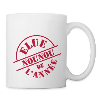 Élue Nounou de l'année - Mug blanc - blanc - Droite