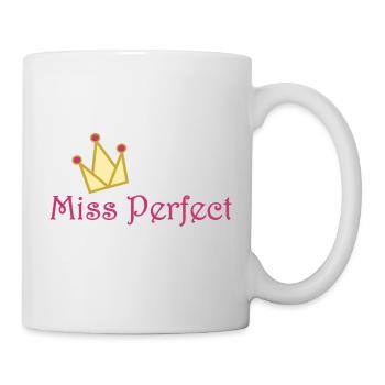 Miss Perfect; Krone; crown; Gold; golden; lila - Tasse - Weiß - Rechts