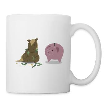 Pony und Sparschwein - Tasse - Weiß - Rechts