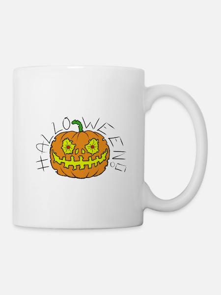 Halloween Kürbis im MajorOstyle - Tasse - Weiß