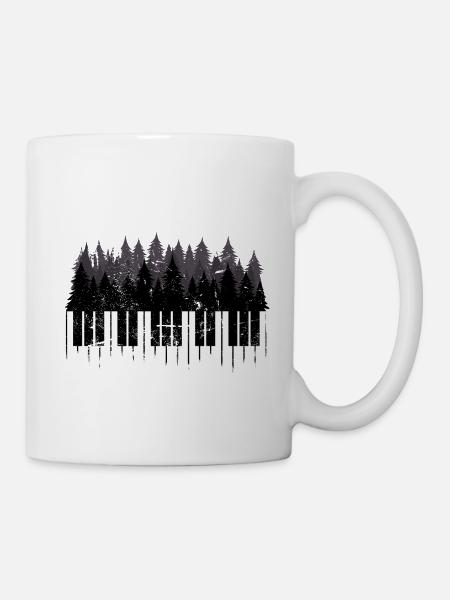 Klavier Wald für Klavierspieler und Klavierlehrer - Tasse - Weiß