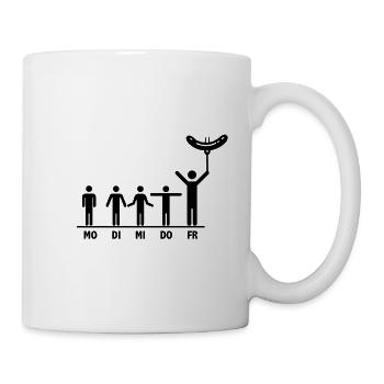 Montag - Bratwurst / Broutwörscht - Tasse - Weiß - Rechts