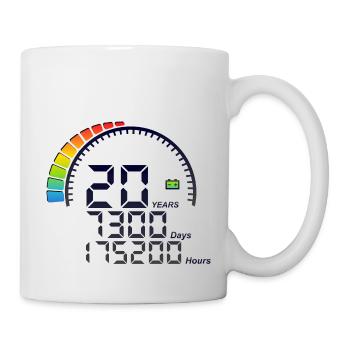 20 Years Zähler Jubiläum days hours - Tasse - Weiß - Rechts