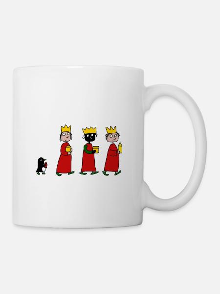 Drei Königinnen mit Pinguin - Tasse - Weiß