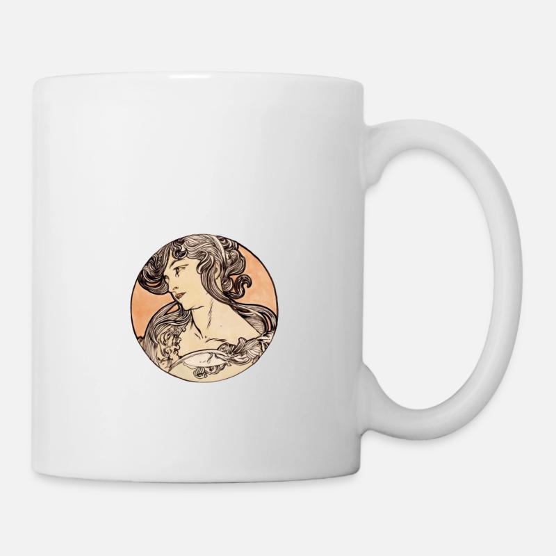 Alphonse Maria Mucha Glasmalerei # 1 - Tasse - Weiß