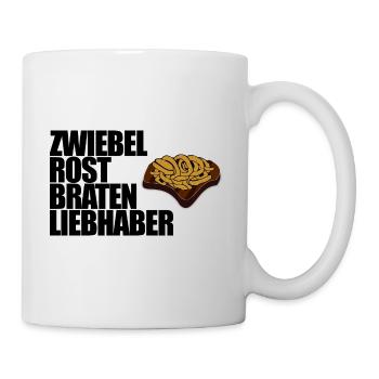 Zwiebelrostbraten Liebhaber, schwäbische Küche - Tasse - Weiß - Rechts