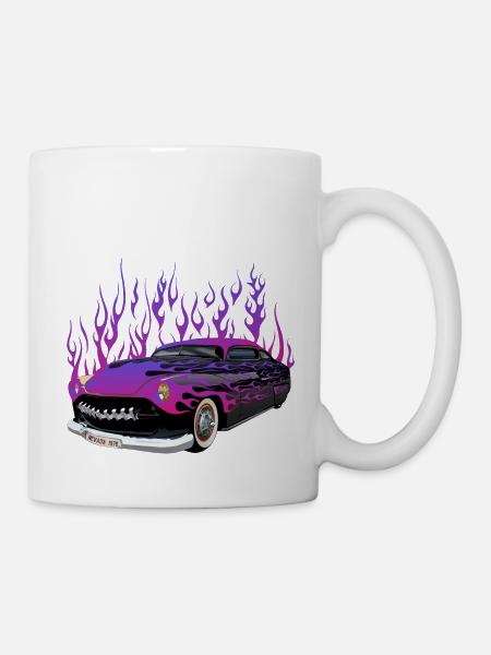 Oldtimer vintage hot rod alte amerikanische Flamme - Tasse - Weiß