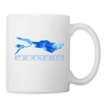 Bodensee Koordinaten | Polygon - Tasse - Weiß - Rechts
