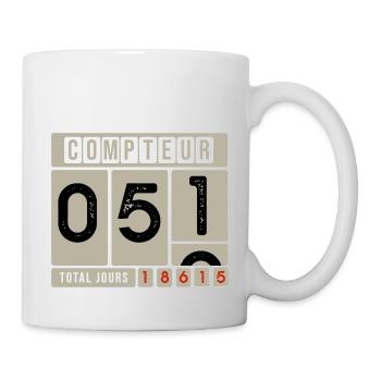 51 ANS AU COMPTEUR, anniversaire 51 ans - Mug blanc - blanc - Droite