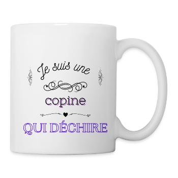 je suis une copine qui déchire - Mug blanc - blanc - Droite