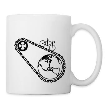 Fahrrad Drahtesel Rennrad Zweirrad - Tasse - Weiß - Rechts