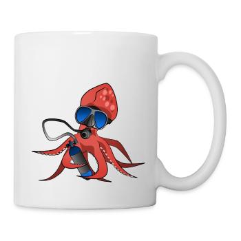 Pieuvre poulpe poulpe calmar plongée plongée - Mug blanc - blanc - Droite