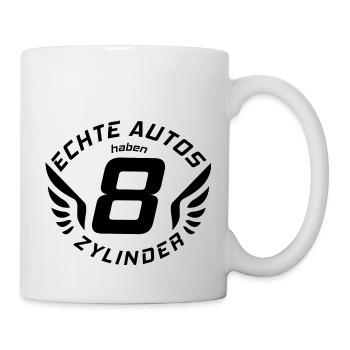 V8 Motor Engine US Car Muscle Car Hubraum Pick Up - Tasse - Weiß - Rechts