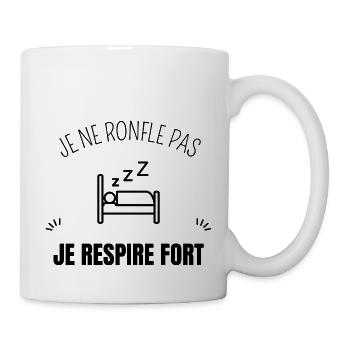 Je ne ronfle pas je respire fort - Mug blanc - blanc - Droite