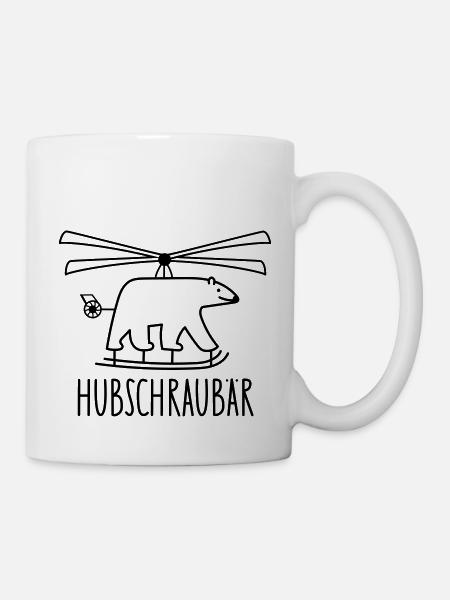 Bär - Hubschrauber - Tasse - Weiß