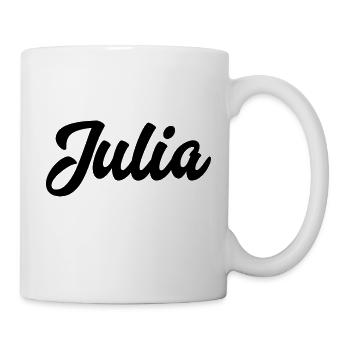 Julia benutzerdefinierte Text Geburtstagsname - Tasse - Weiß - Rechts