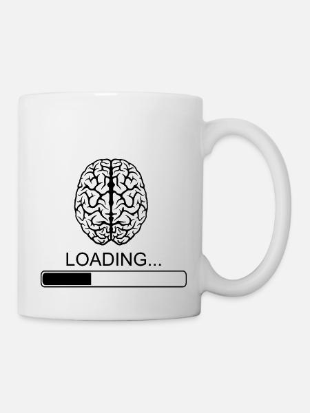 Brain Sprüche Spruch lustig witzig Breakfast Witz - Tasse - Weiß
