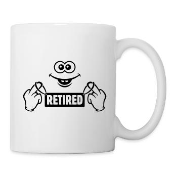 Smiling Face – Stinkefinger – Retired (Ruhestand) - Tasse - Weiß - Rechts