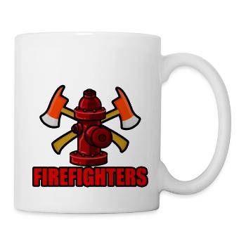 firefighter with ax - Feuerwehrmann mit Axt - Tasse - Weiß - Rechts