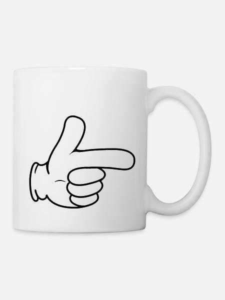 hand zeigefinger - Tasse - Weiß