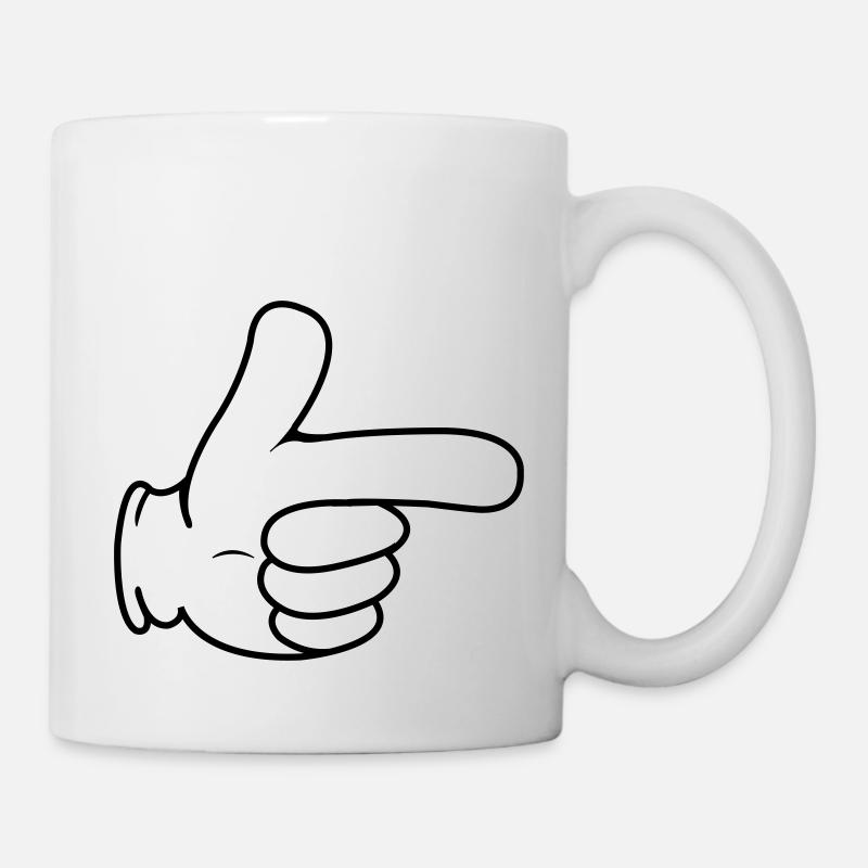 hand zeigefinger - Tasse - Weiß