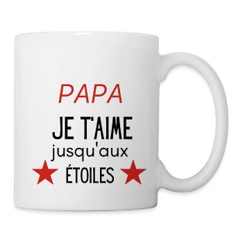 papa je t'aime jusqu'aux étoiles amour - Mug blanc - blanc - Droite