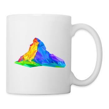 Cervin, montagne, triangles colorés, Triangles, Alpes - Mug blanc - blanc - Droite