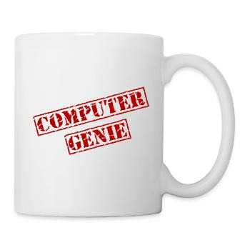 Stempel "Computergenie" - Tasse - Weiß - Rechts