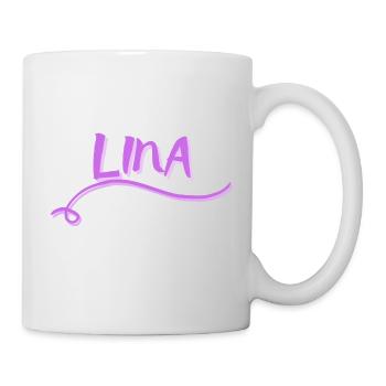 LINA Name Motiv Logo - Tasse - Weiß - Rechts